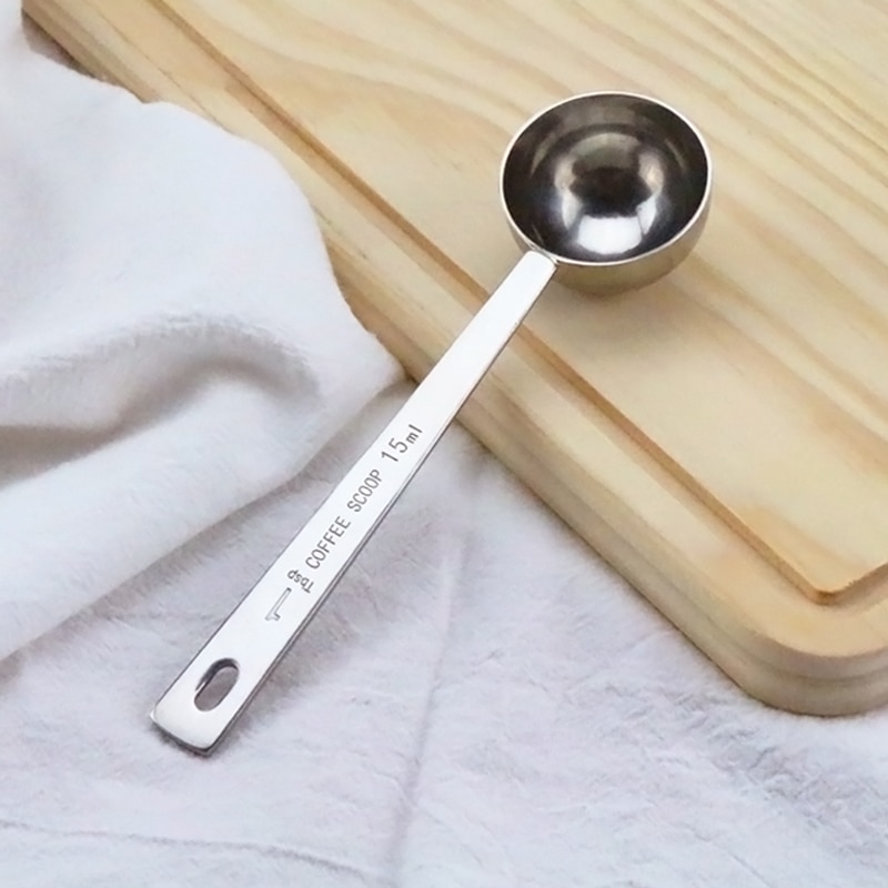 15/30ml Coffee Scoop Spoon Stainless Steel Metal Measuring Tea Sugar Tablespoon 